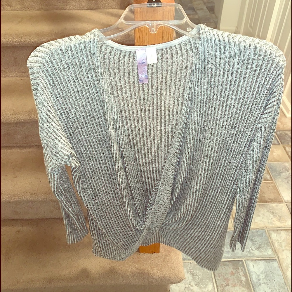 Long sleeve low scoop blouse